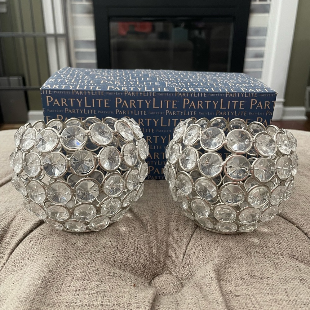 PartyLite Silvery Reflections Tealight Pair